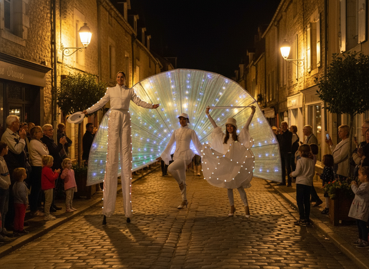 Déambulation lumineuse blanche — @oceanecompagnie